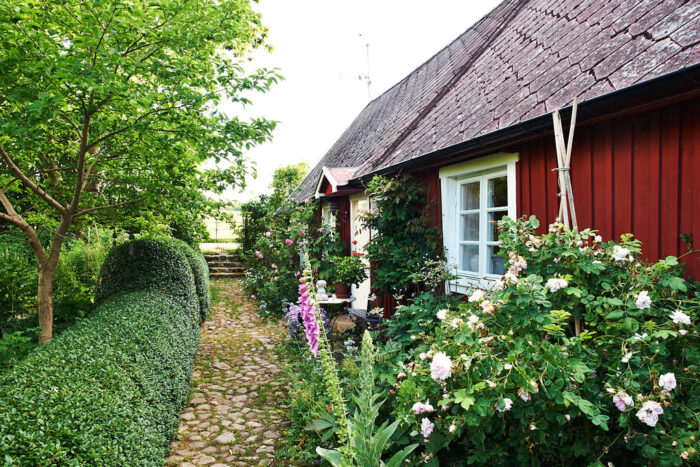 I skånska Billinge driver Bengt Lindvall och Lennart Svensson rum och frukost i romantisk stil. Lilla Råkeholm kallar de sitt paradis. Mellan kullerstensgången och deras privata hus blommar rosor, fingerborgsblommor och stockrosor. I slutet av gången skymtar entrégrindarna.